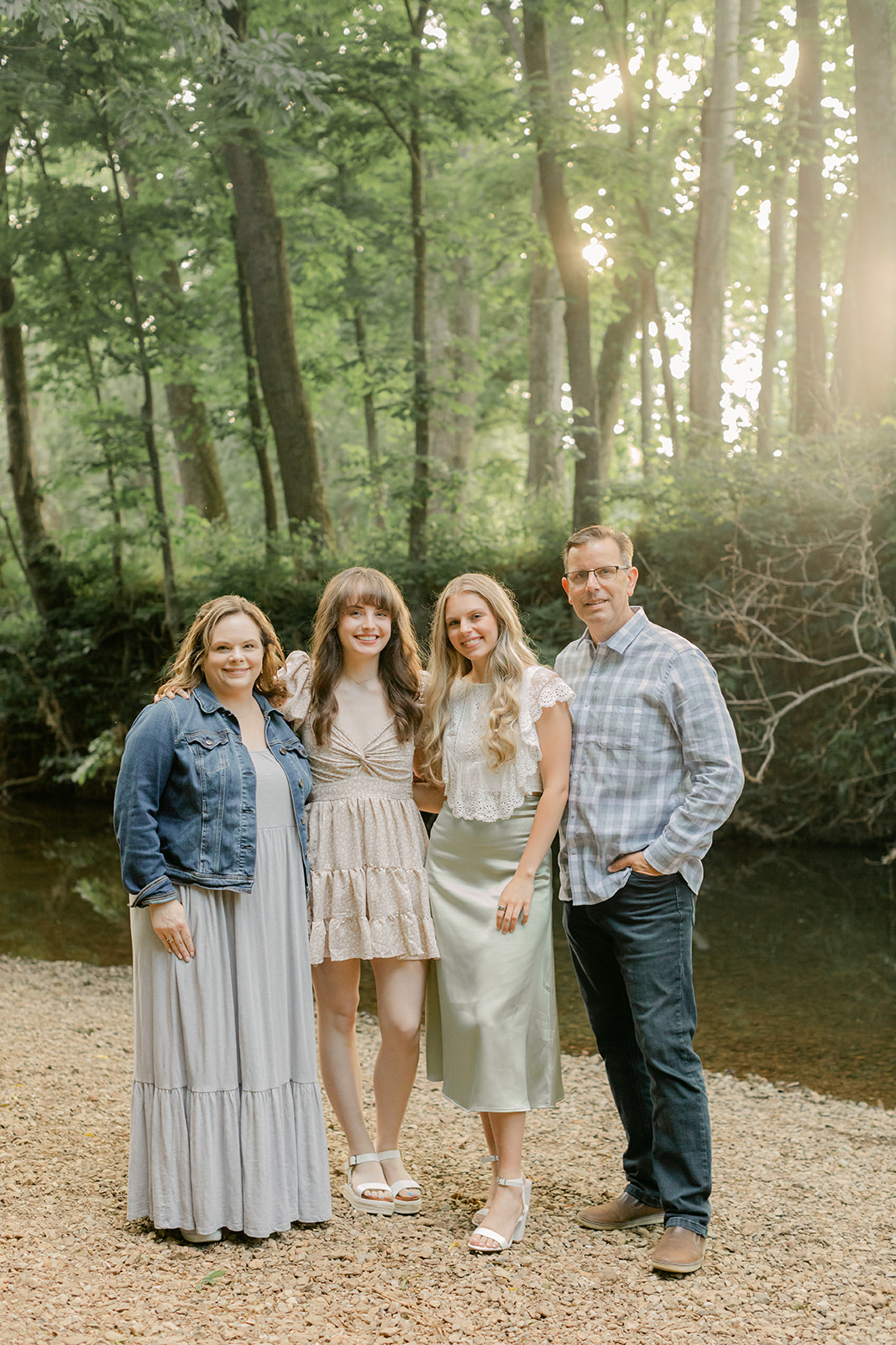 family photo by creek