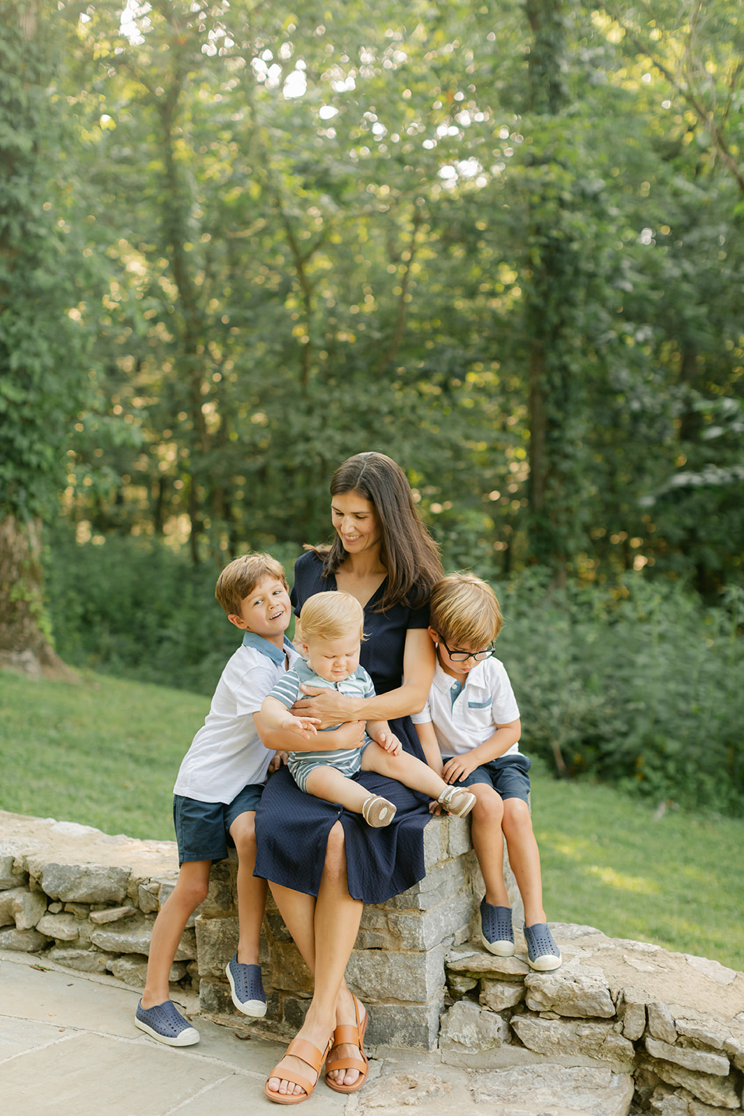 mama with her three boys