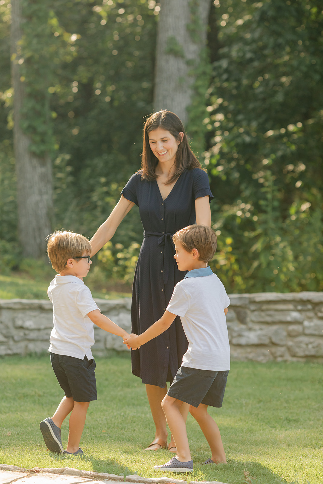 mama with her two boys