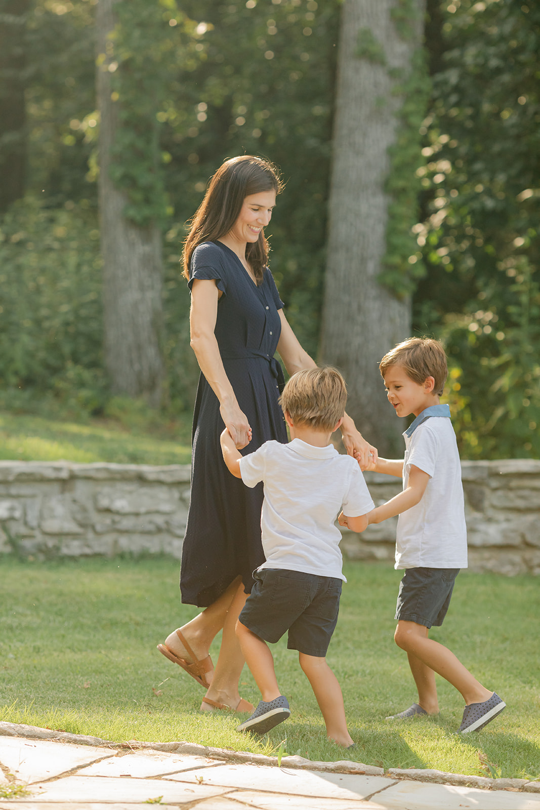 mama with her two boys