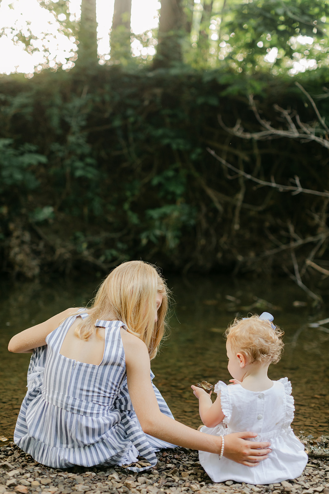 two sisters by creek