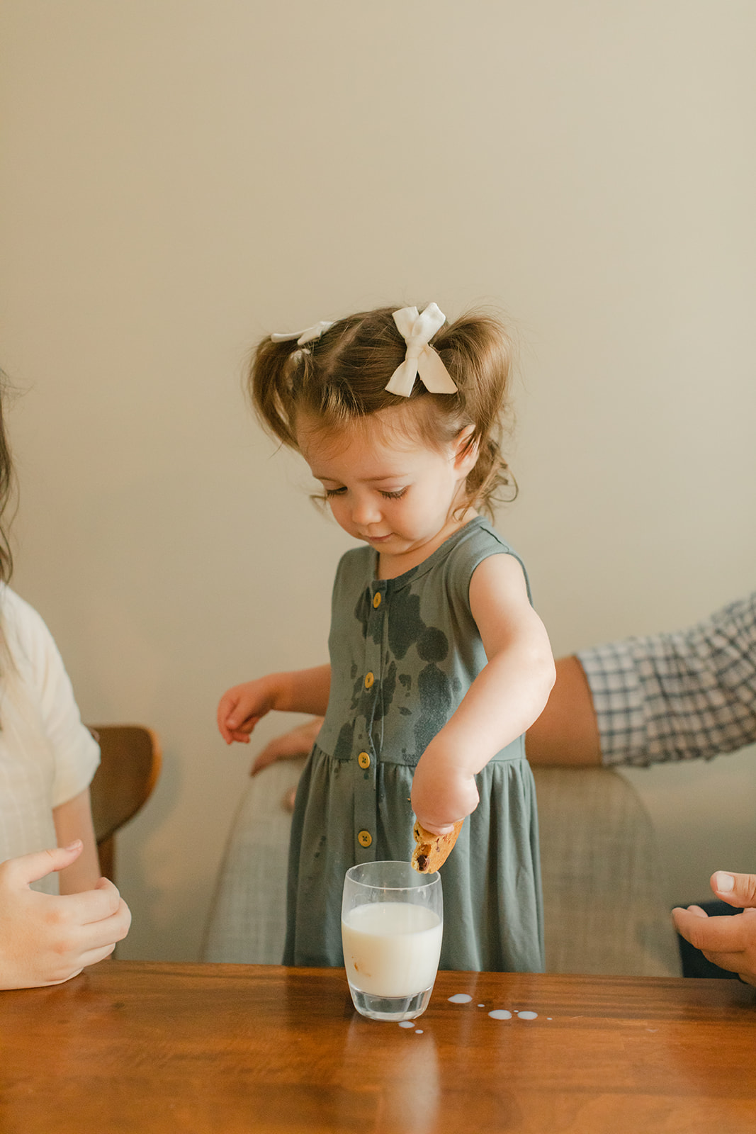 little girl eating cookies
