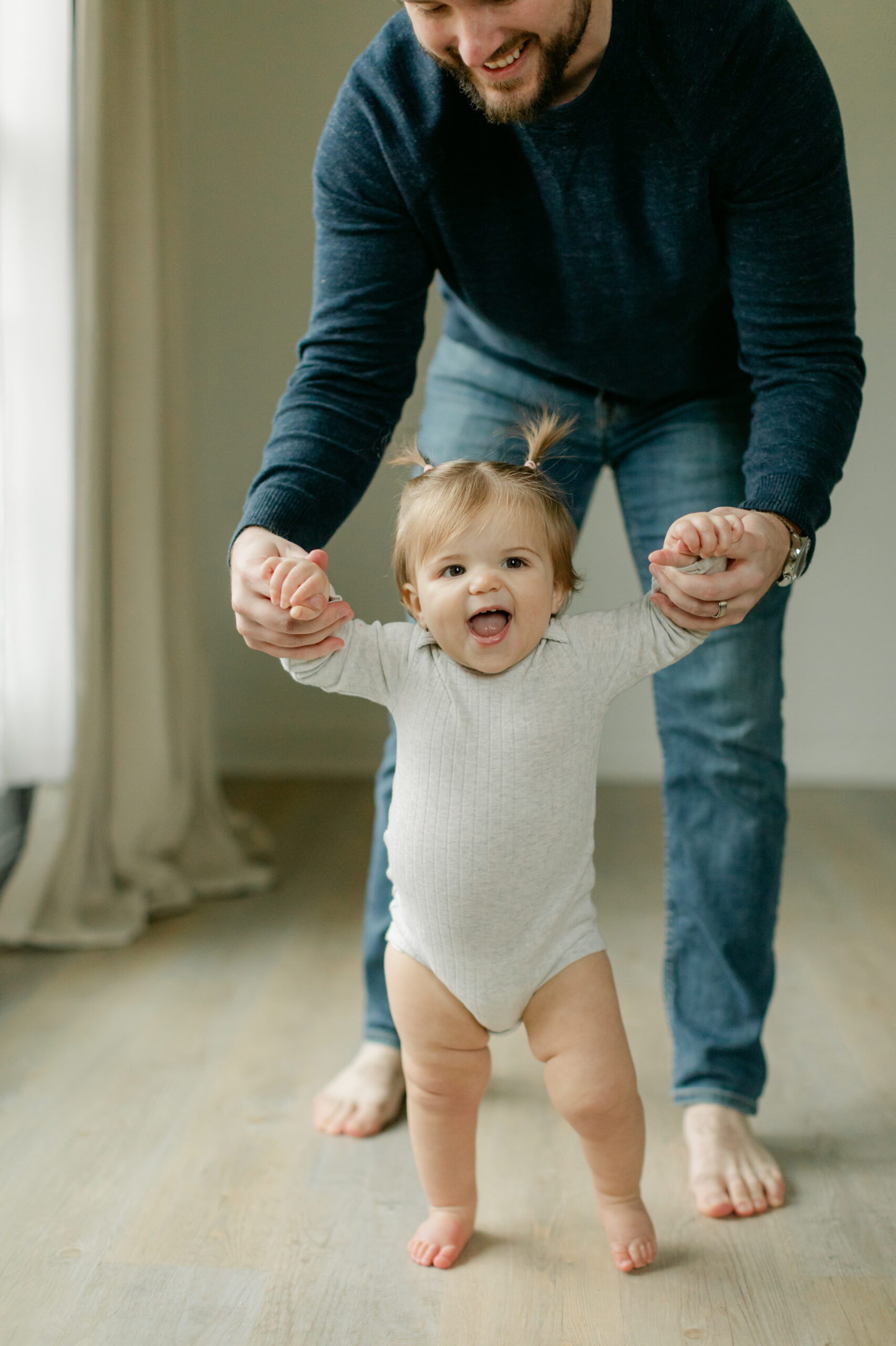 dad and 1 year old daughter