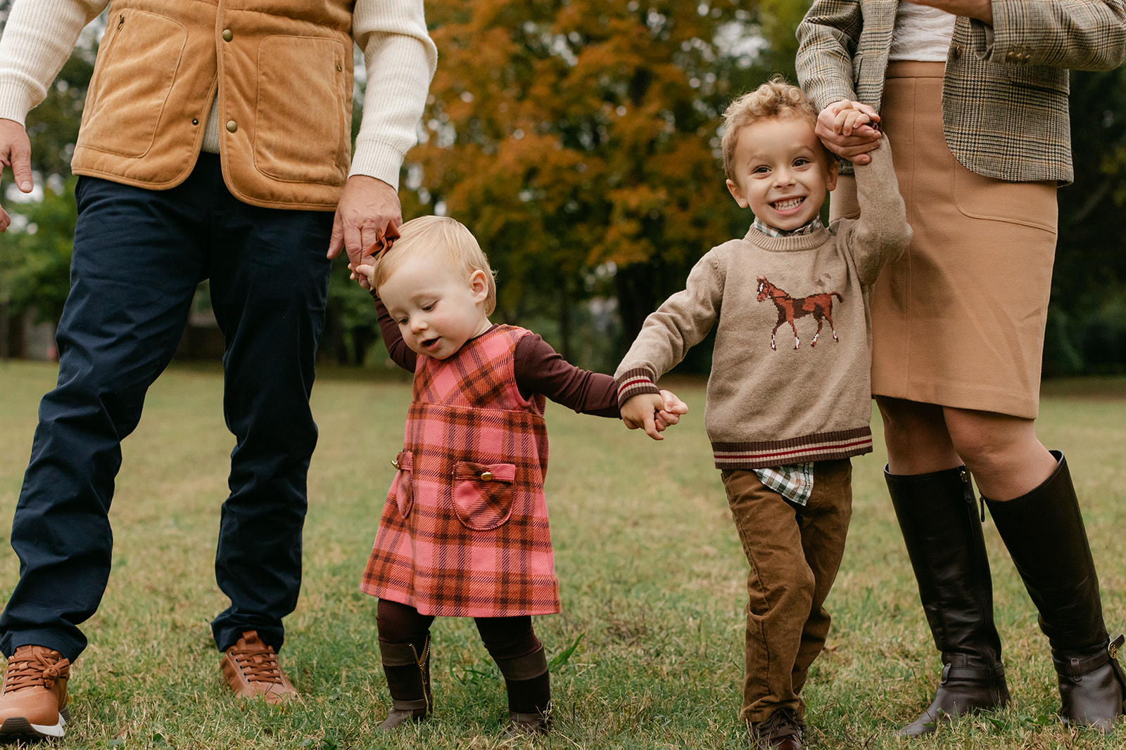 fall family session at percy warner stairs near nashville