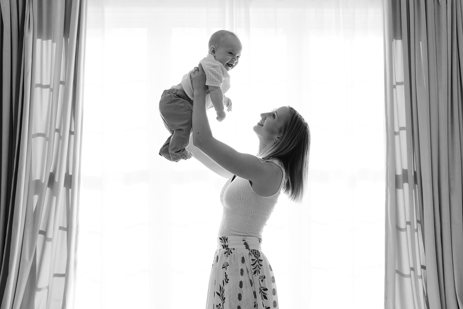 mom and 6 month old son