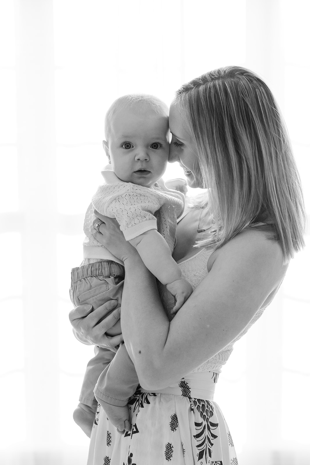 mom and 6 month old son