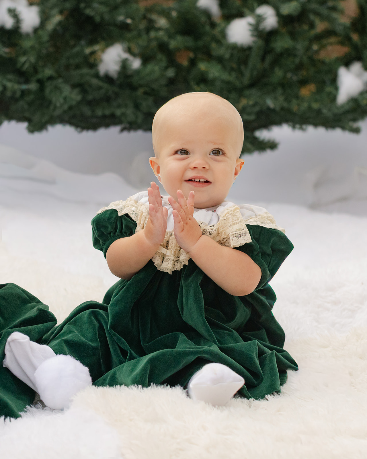 baby girl christmas photo 