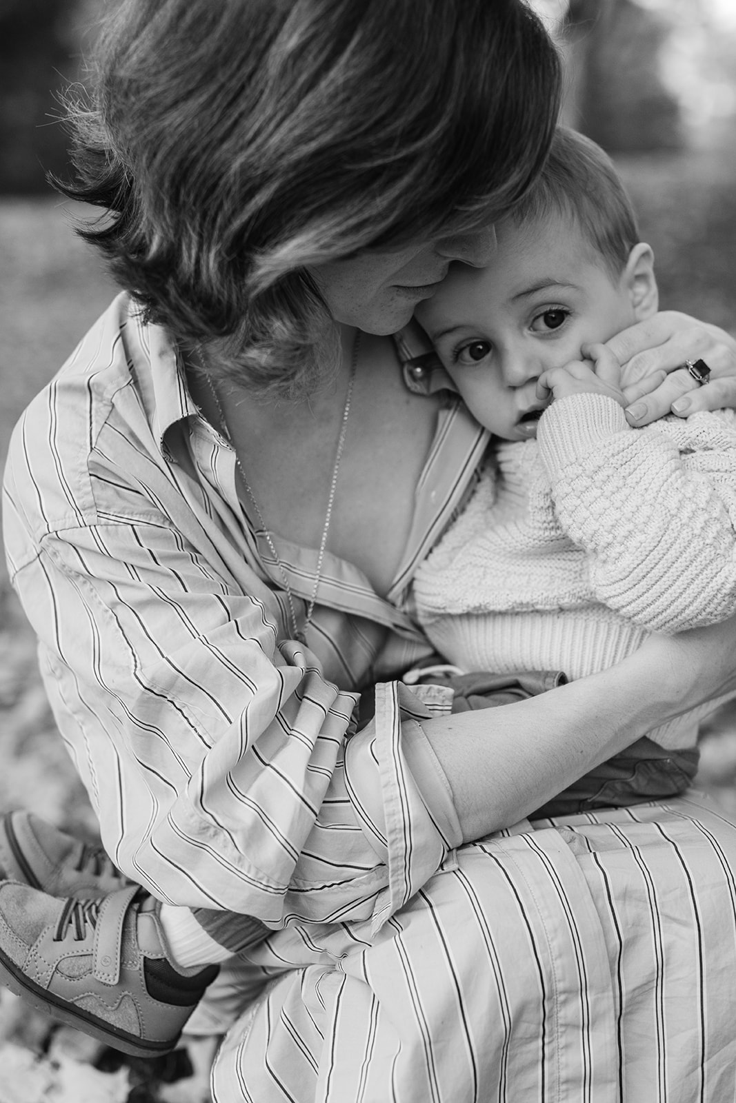 outdoor fall family session. mama and son