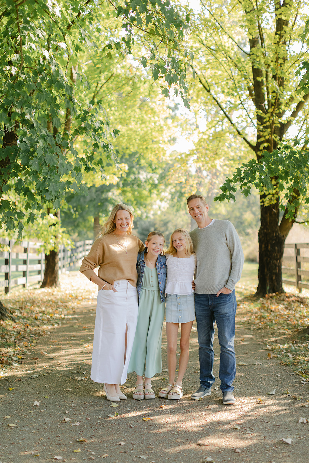 outdoor family photo (mom, dad and two teenage daughters)