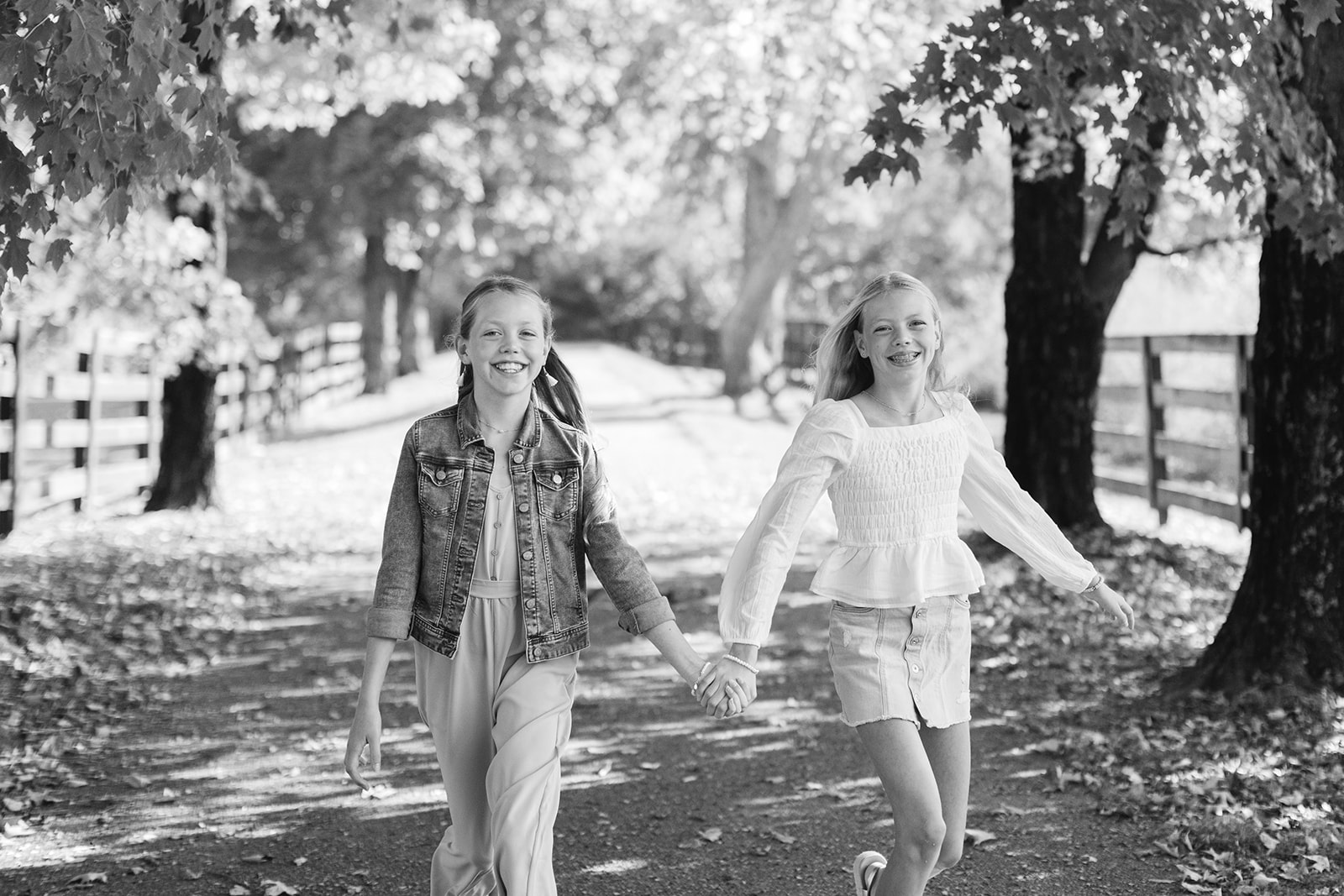 tween sisters during outdoor family photos