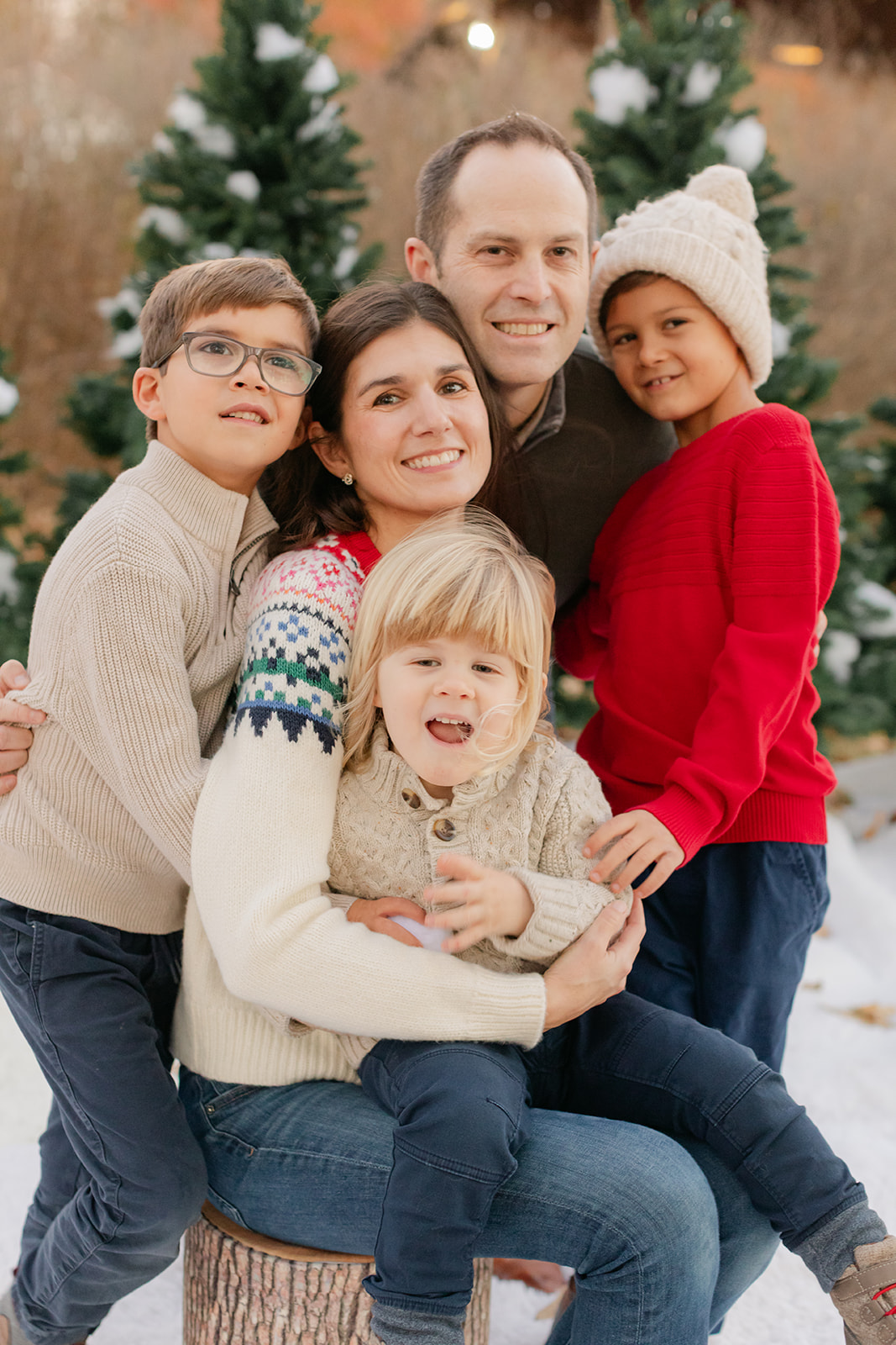 outdoor christmas family photo