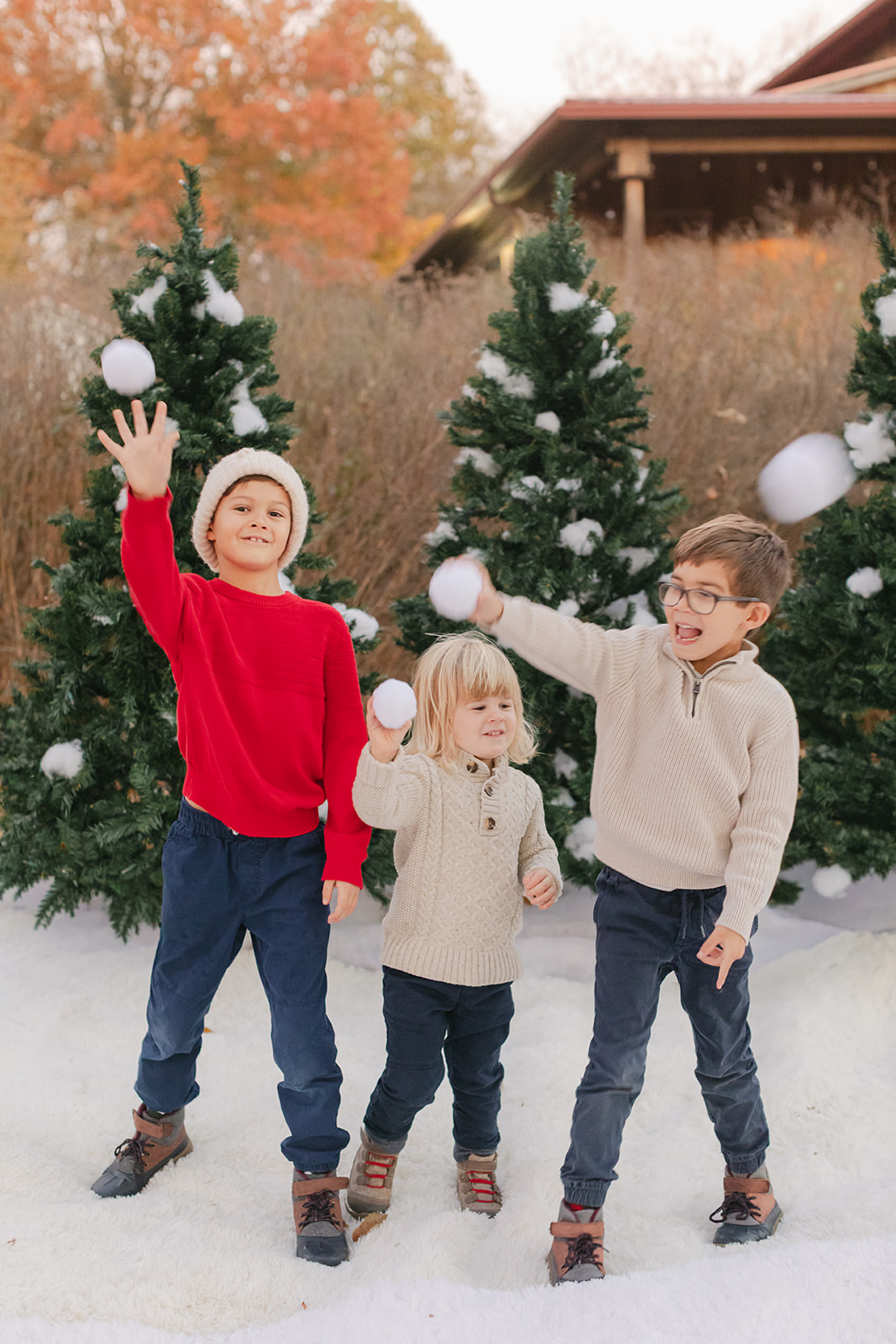 three siblings (boys. christmas photo