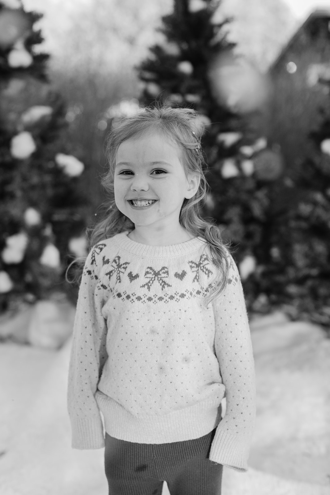 little girl photo. outdoor christmas family photo.