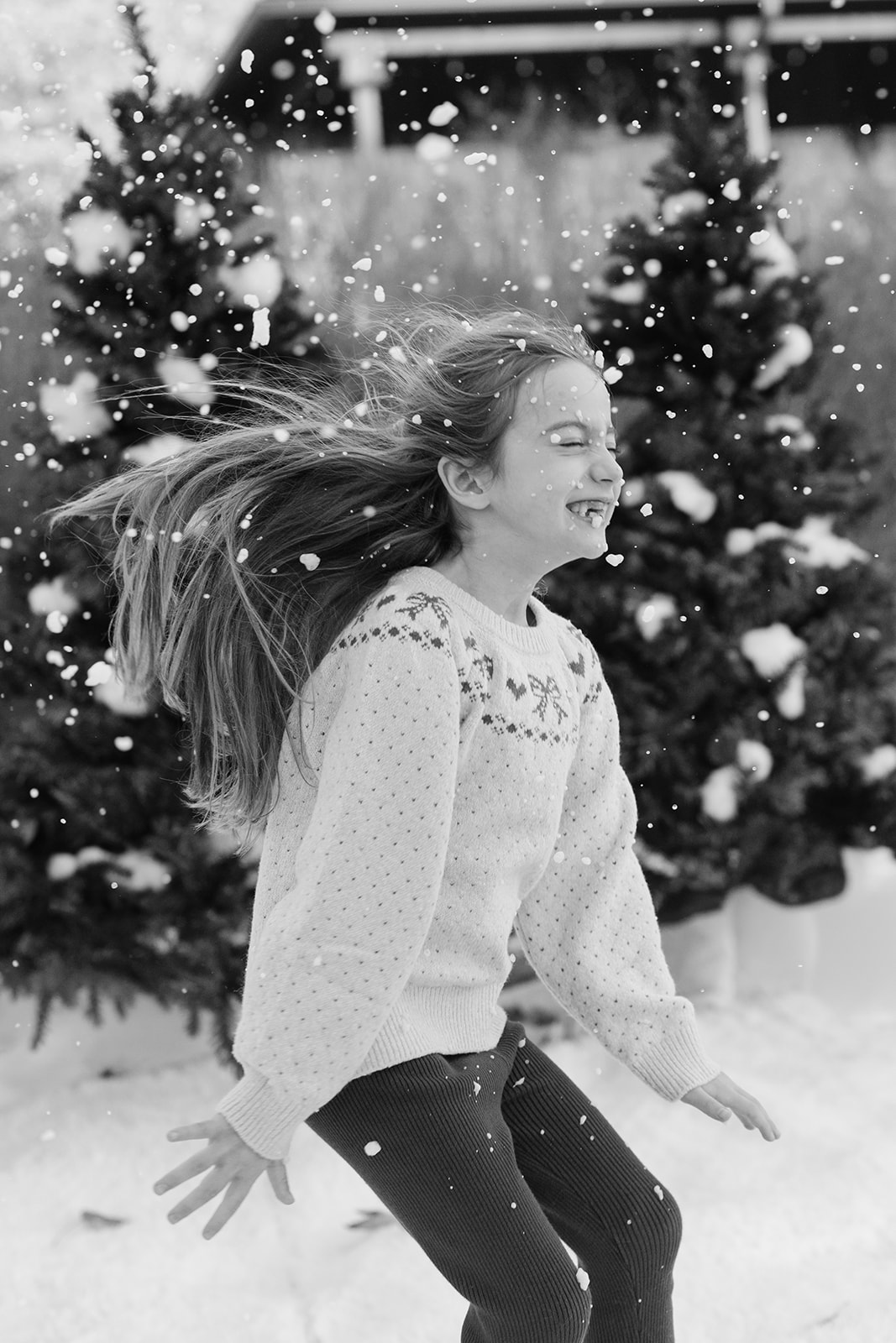 little girl photo. outdoor christmas family photo.