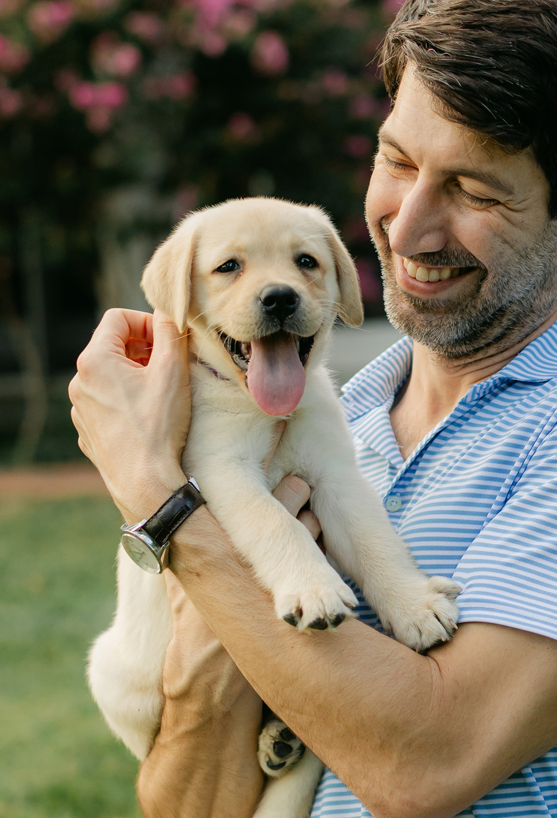dad and puppy